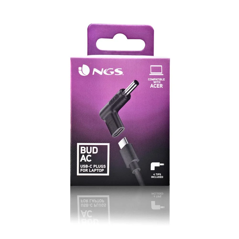 Adaptador de Carregamento NGS BUD-AC USB-C para Portáteis Acer/Asus Kit 4 Pontas - Imagem 6