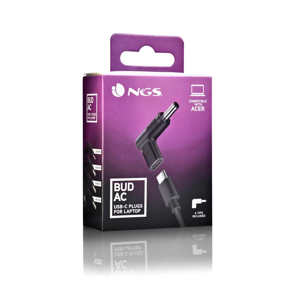 Adaptador de Carregamento NGS BUD-AC USB-C para Portáteis Acer/Asus Kit 4 Pontas - Imagem 7