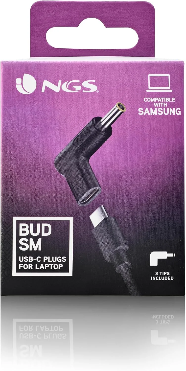 Kit Adaptador NGS BUD-SM USB-C para 3 Pontas Samsung Carregamento Portátil Preto - Imagem 6