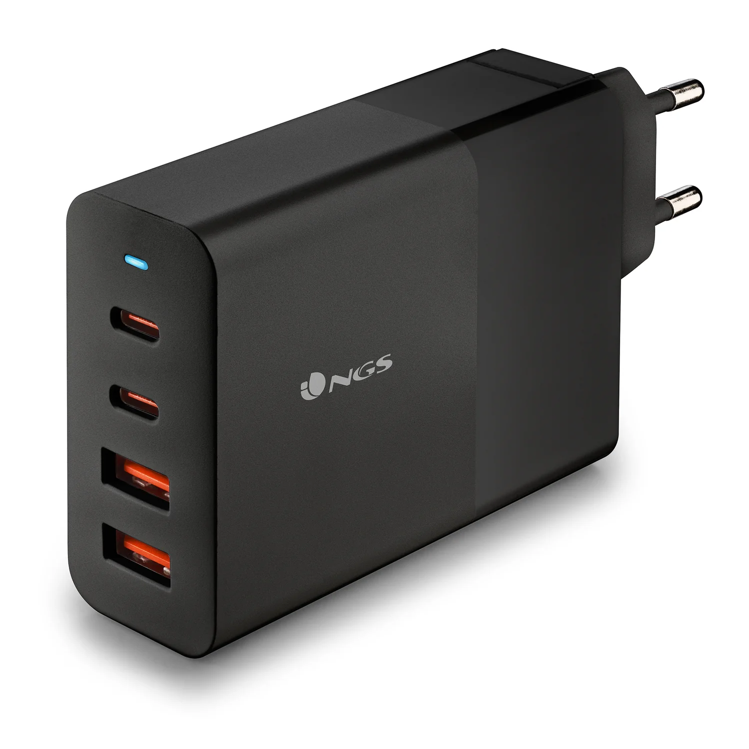 Carregador USB-C NGS BUD 100W GaN 4 Portas Quick Charge 3.0 PD Preto - Imagem 2