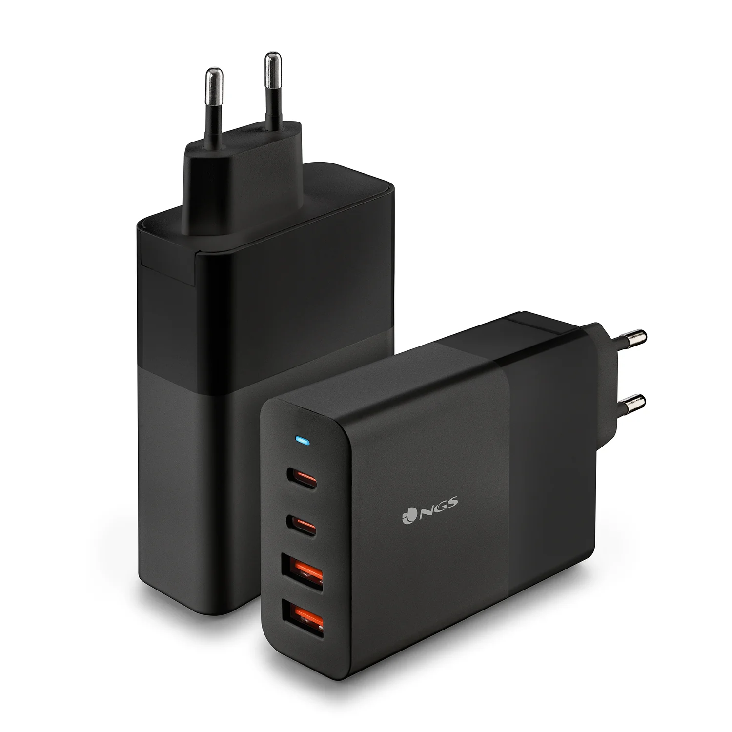 Carregador USB-C NGS BUD 100W GaN 4 Portas Quick Charge 3.0 PD Preto - Imagem 4