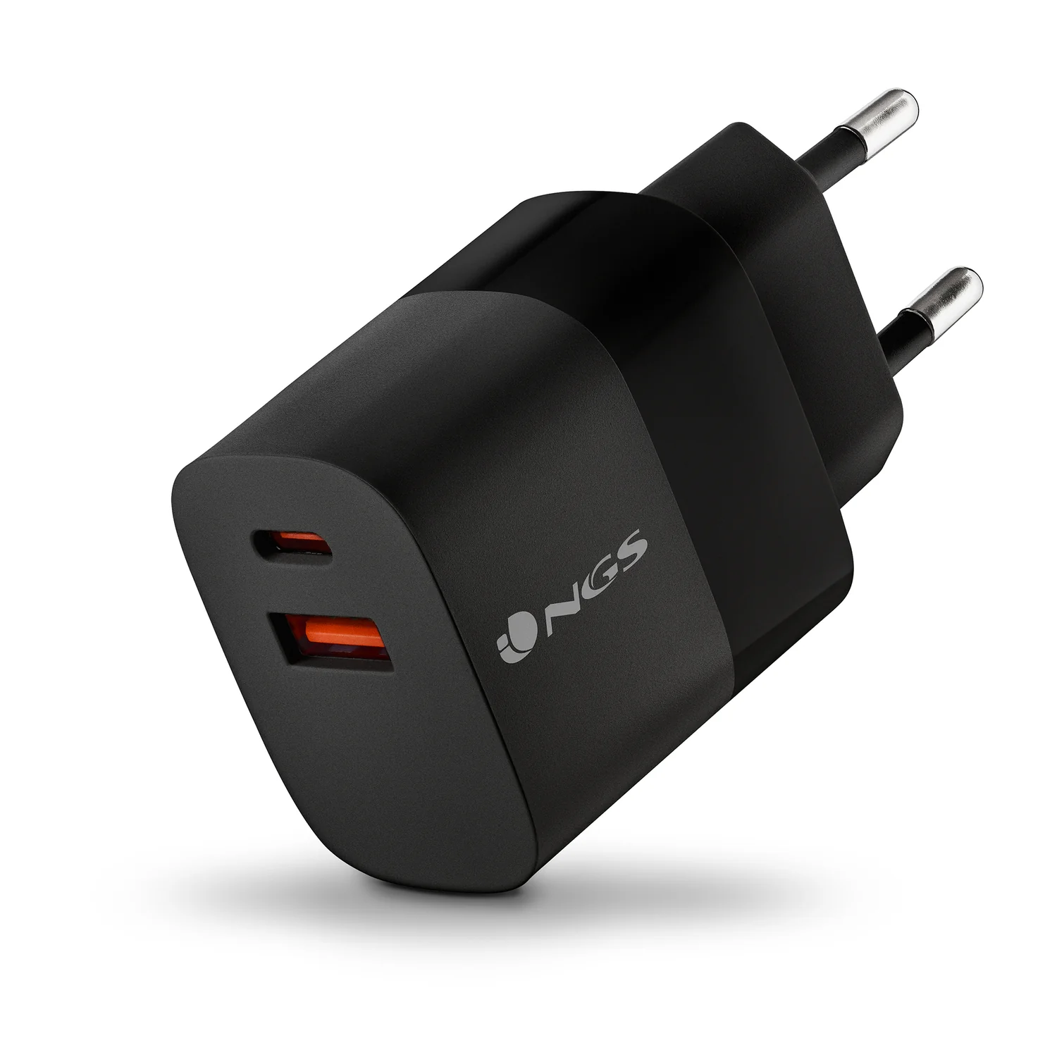 Carregador de Rede NGS 33W GaN USB-C e USB-A Quick Charge 3.0 Power Delivery Preto - Imagem 1