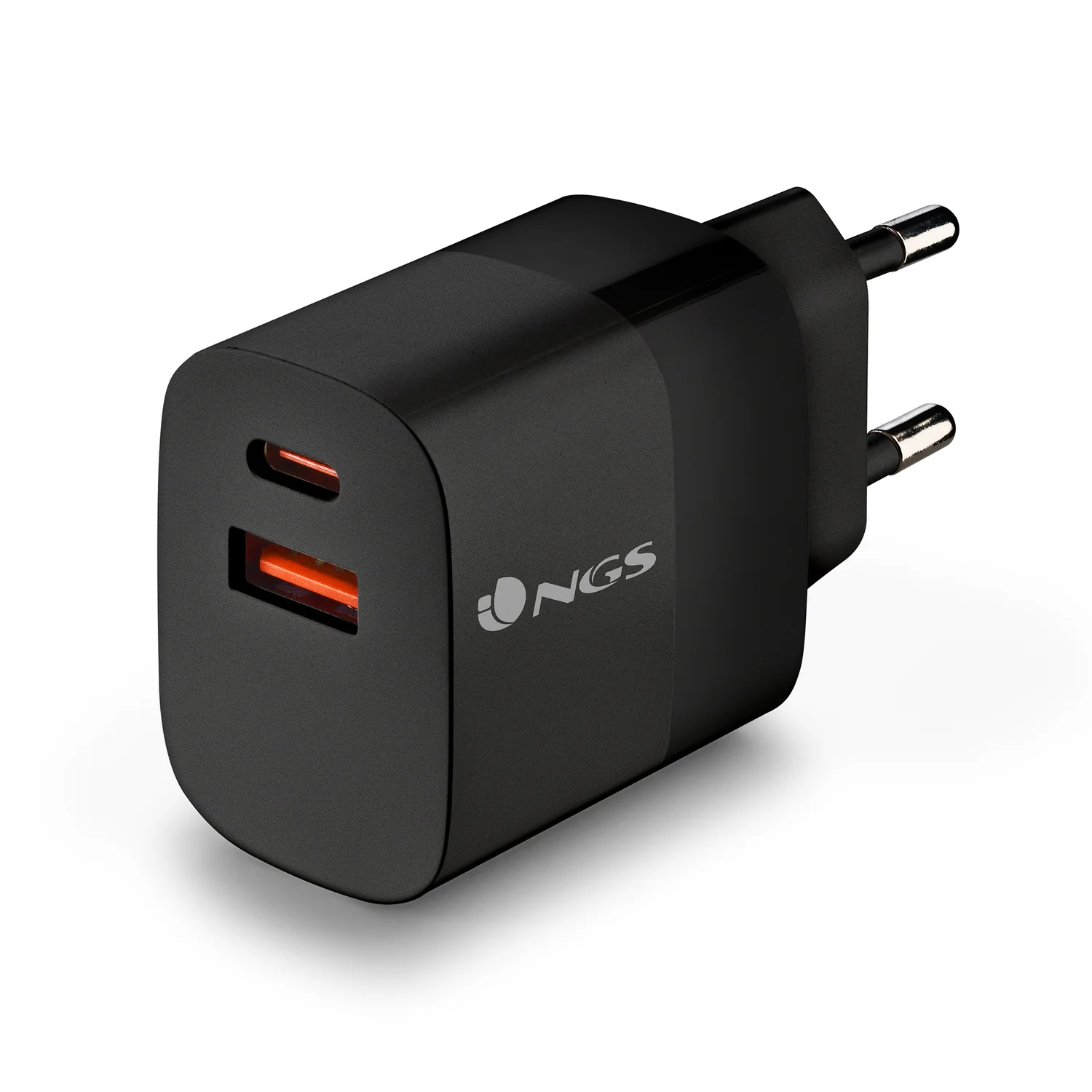 Carregador de Rede NGS 33W GaN USB-C e USB-A Quick Charge 3.0 Power Delivery Preto - Imagem 2