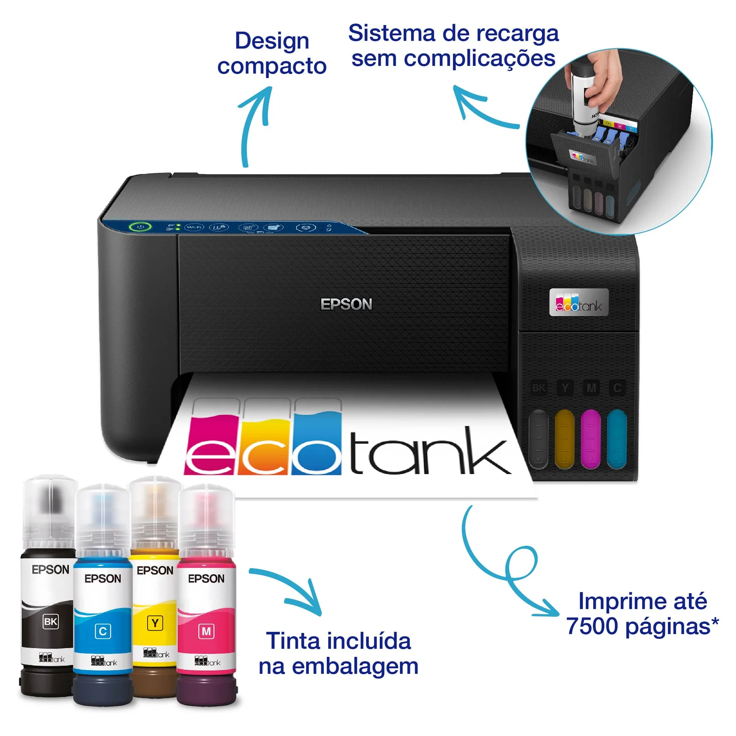 Impressora multifunções Epson EcoTank ET-2861 A4 Jato de Tinta 5760x1440 DPI 33 ppm Wi-Fi - Imagem 10