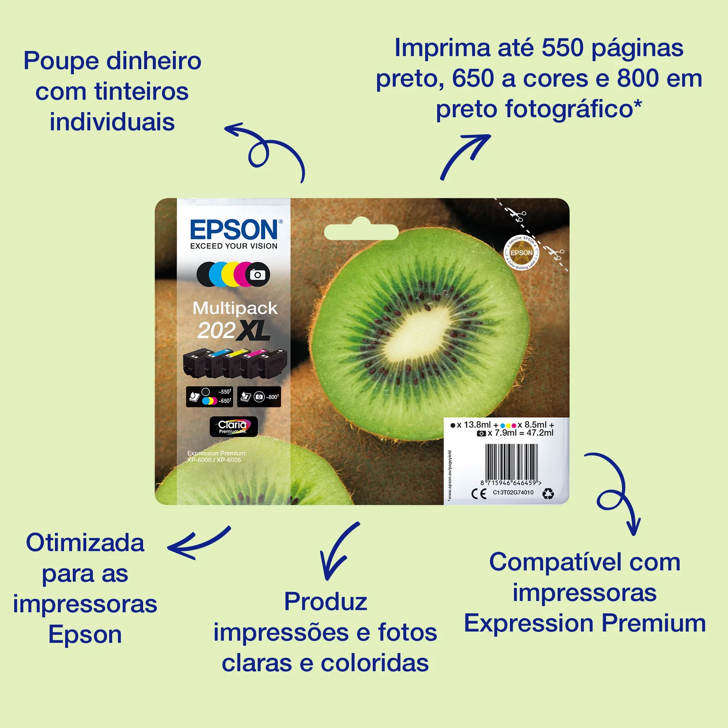 Tinteiro Epson 202XL Photo Black Claria Premium Original de Alta Capacidade - Imagem 2