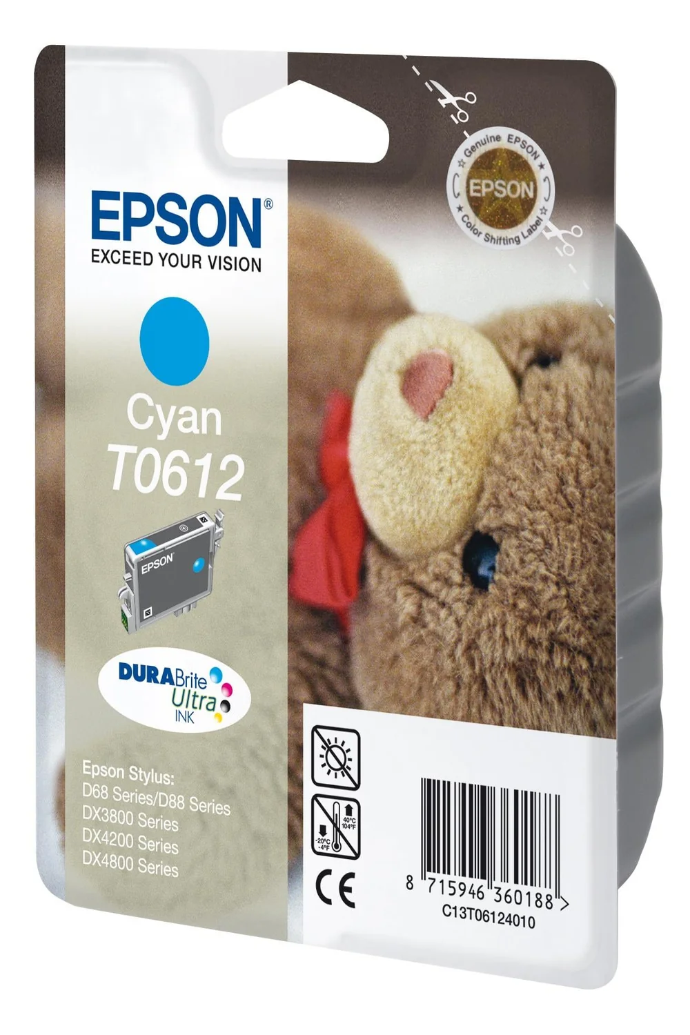 Tinteiro Epson T0612 Ciano DURABrite Ultra Original Ursinho para Stylus - Imagem 3