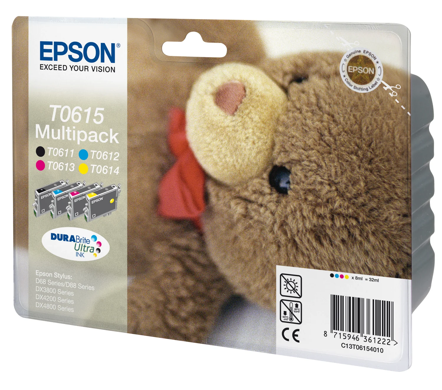 Tinteiro Epson T0615 Multipack 4 Cores DURABrite Ultra - Stylus D68/D88/DX3800/DX4800 - Imagem 2
