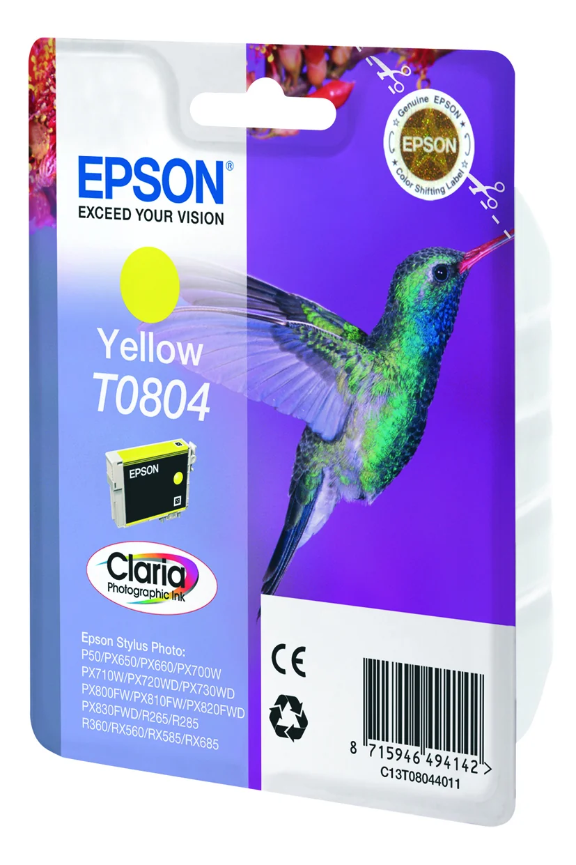 Tinteiro Epson T0804 Amarelo original Claria Photographic para Stylus Photo R265 e RX560 - Imagem 3