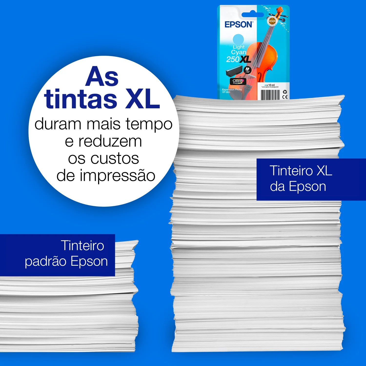 Tinteiro Epson 250 Violino Ciano Claro Singlepack Claria Photo HD Original - Imagem 4