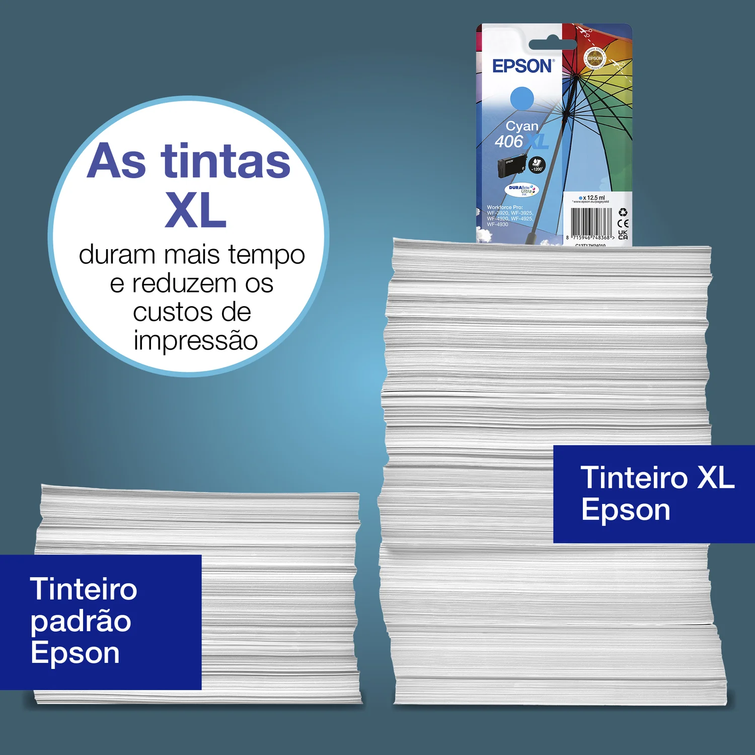 Tinteiro Epson 406 DURABrite Ultra Ciano 6ml 450 Páginas Original - Imagem 3