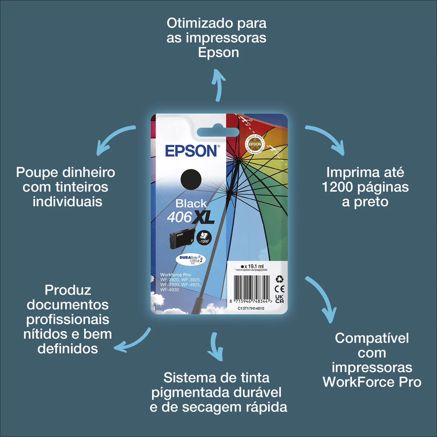 Tinteiro Epson 406XL DURABrite Ultra Preto 19.1 ml Alta Capacidade - Imagem 4