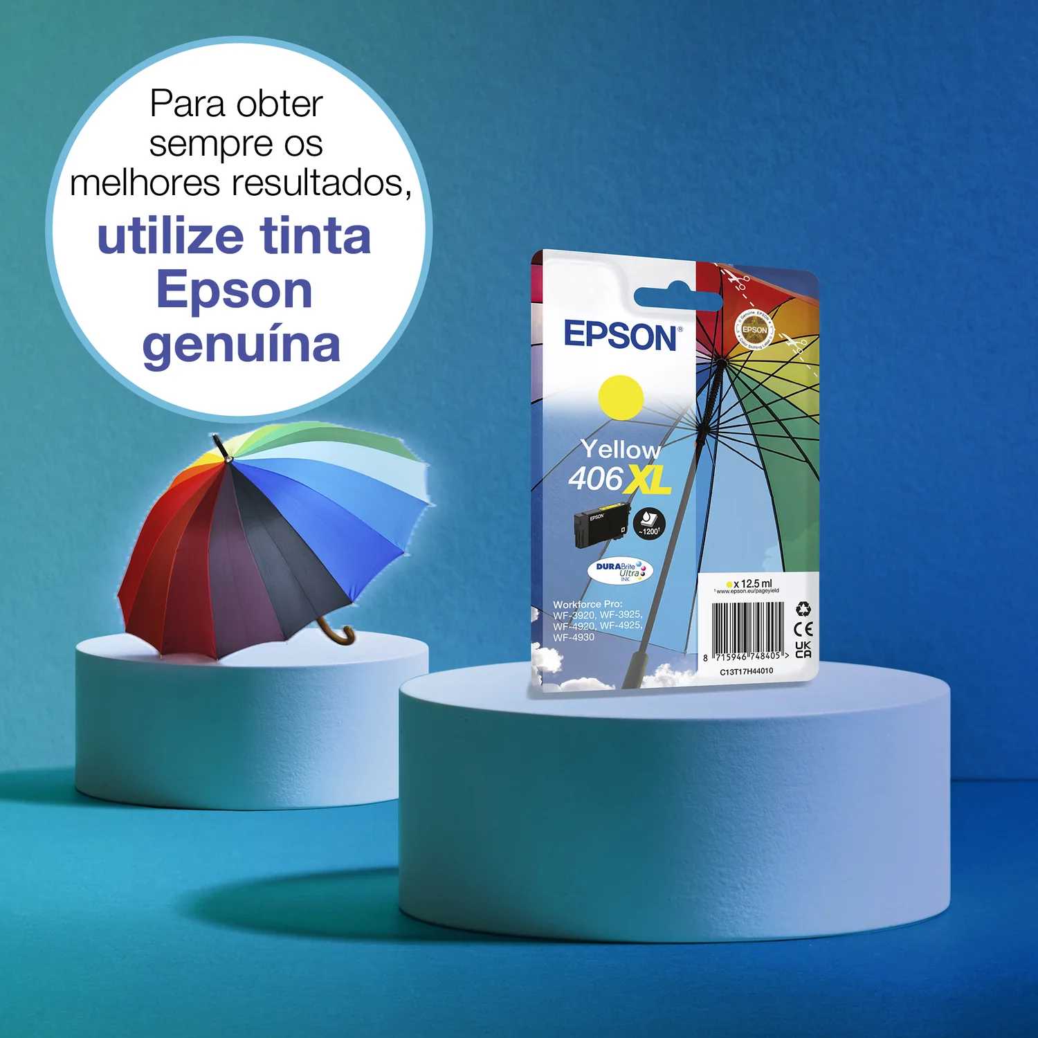 Tinteiro Epson 406XL DURABrite Ultra Amarelo Alto Rendimento 12.5ml 1200 Páginas - Imagem 1