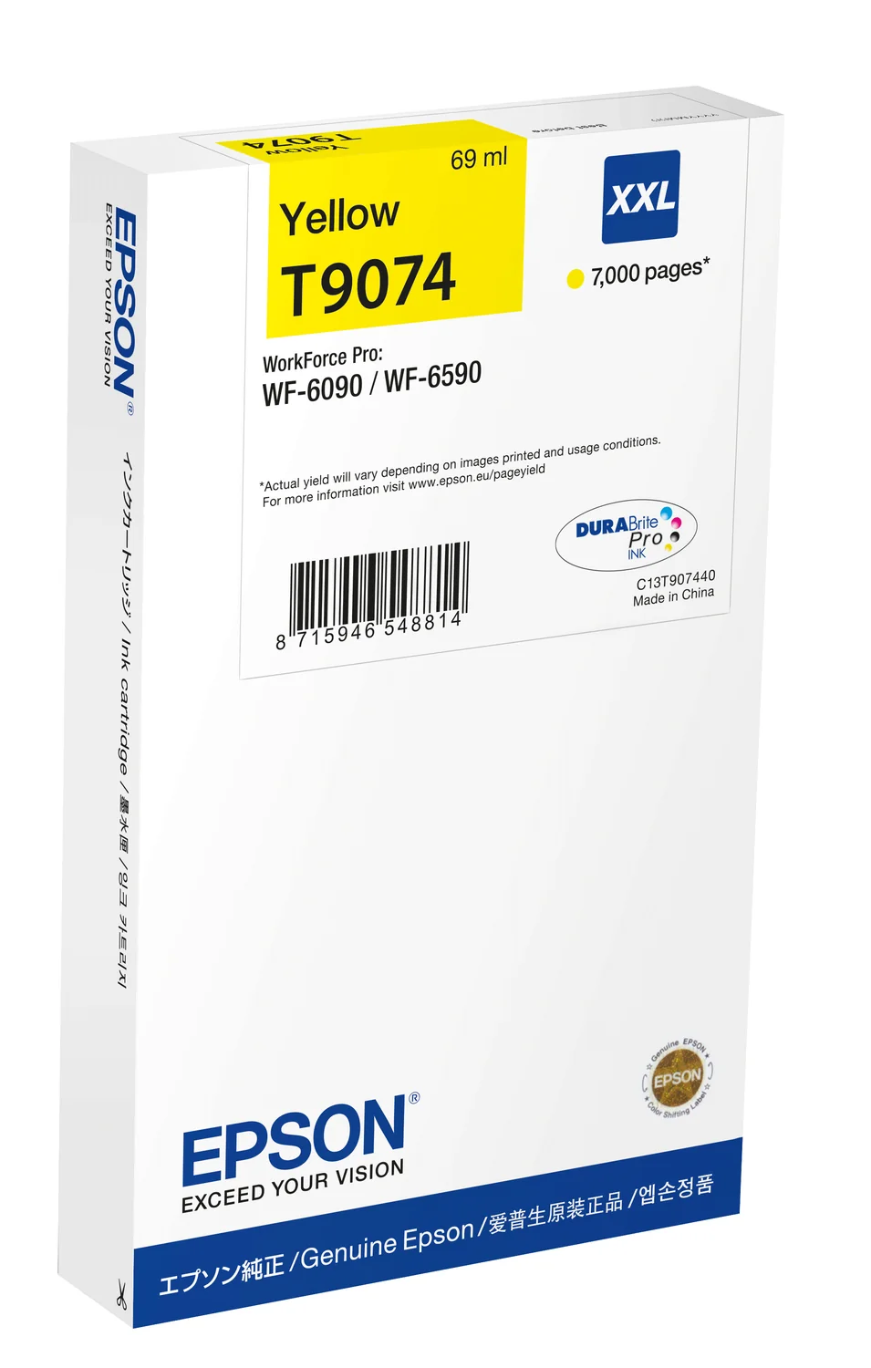 Tinteiro Epson WF-6xxx amarelo XXL 69ml 7000 páginas original
