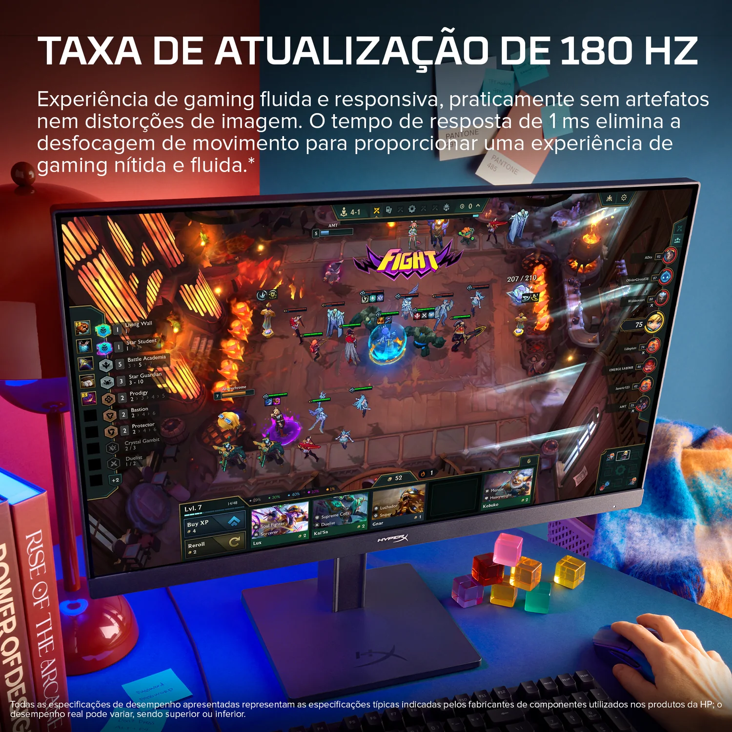 Monitor Gaming HP OMEN 24 23.8" Full HD IPS 180Hz 1ms AMD FreeSync Preto - Imagem 9
