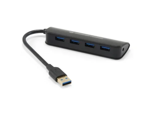 Hub USB 3.0 Conceptronic C4PUSB3 com 4 Portas Type-A 5 Gbps - Preto