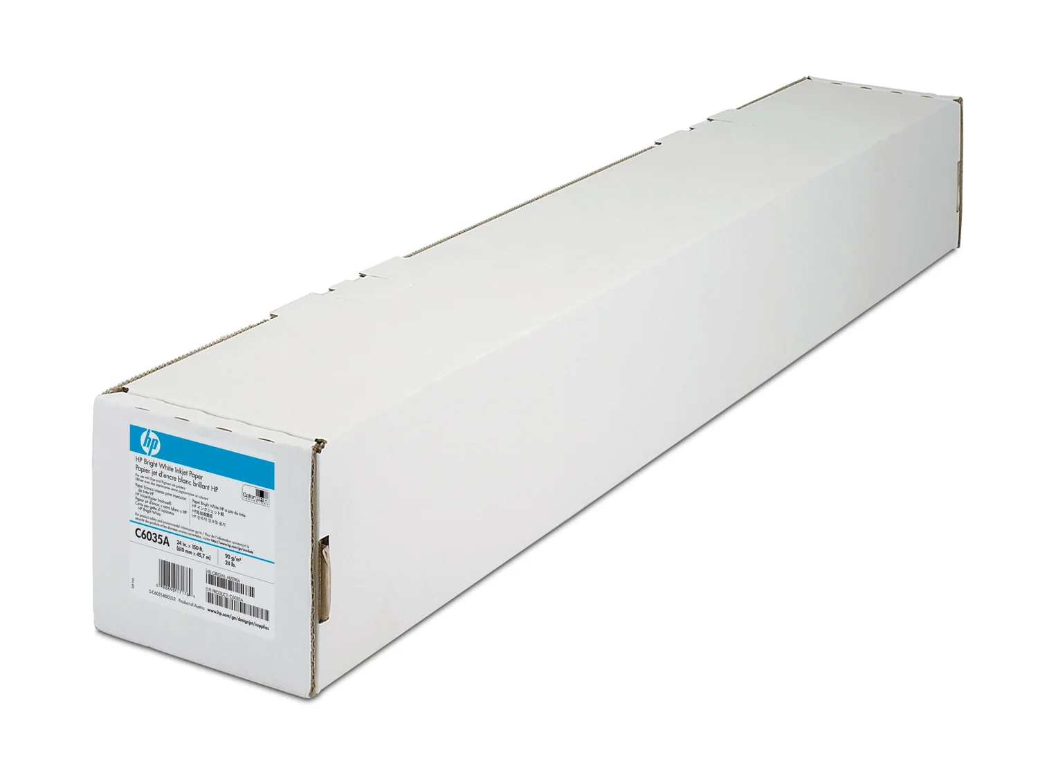 Papel branco brilhante HP C6035A em rolo 24" 45,7 m para plotter - Imagem 2