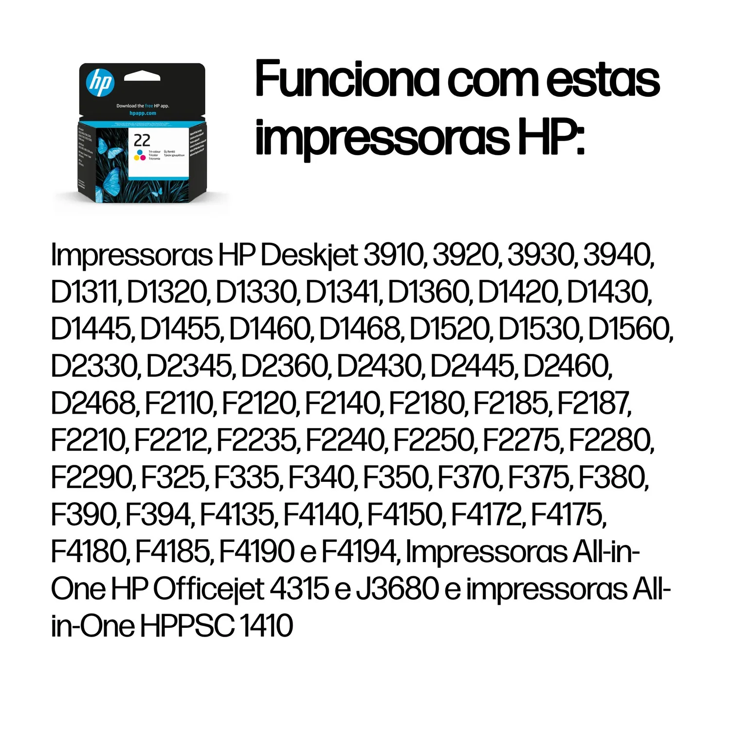 Tinteiro HP 22 Tricolor 5ml 165 Páginas C9352AE - Imagem 2
