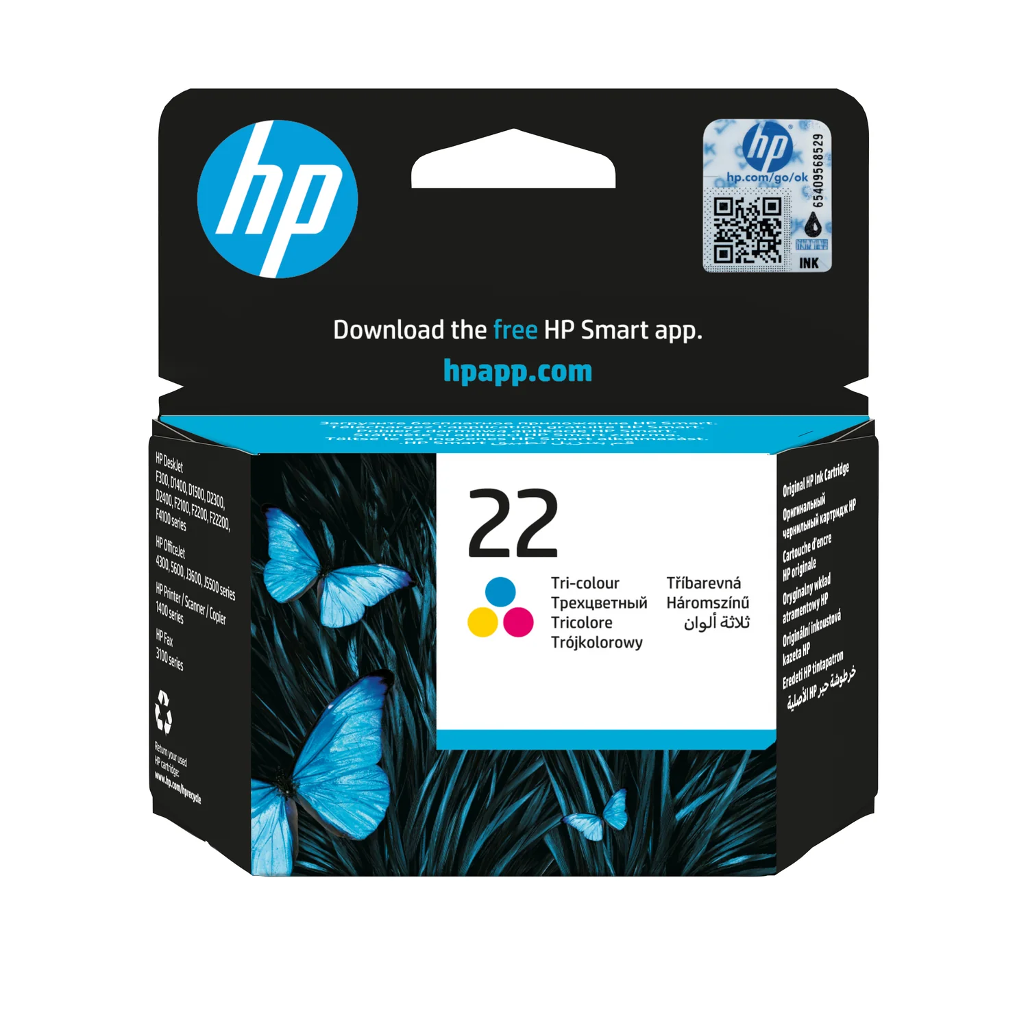 Tinteiro HP 22 Tricolor 5ml 165 Páginas C9352AE