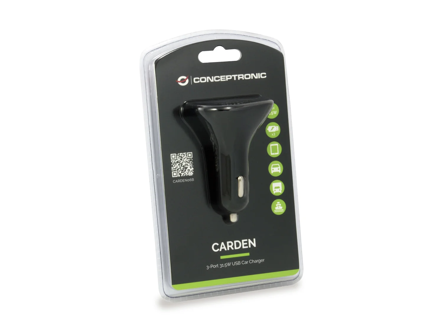 Carregador de Isqueiro Automóvel Conceptronic CARDEN 3 Portas USB 31.5W - Imagem 4
