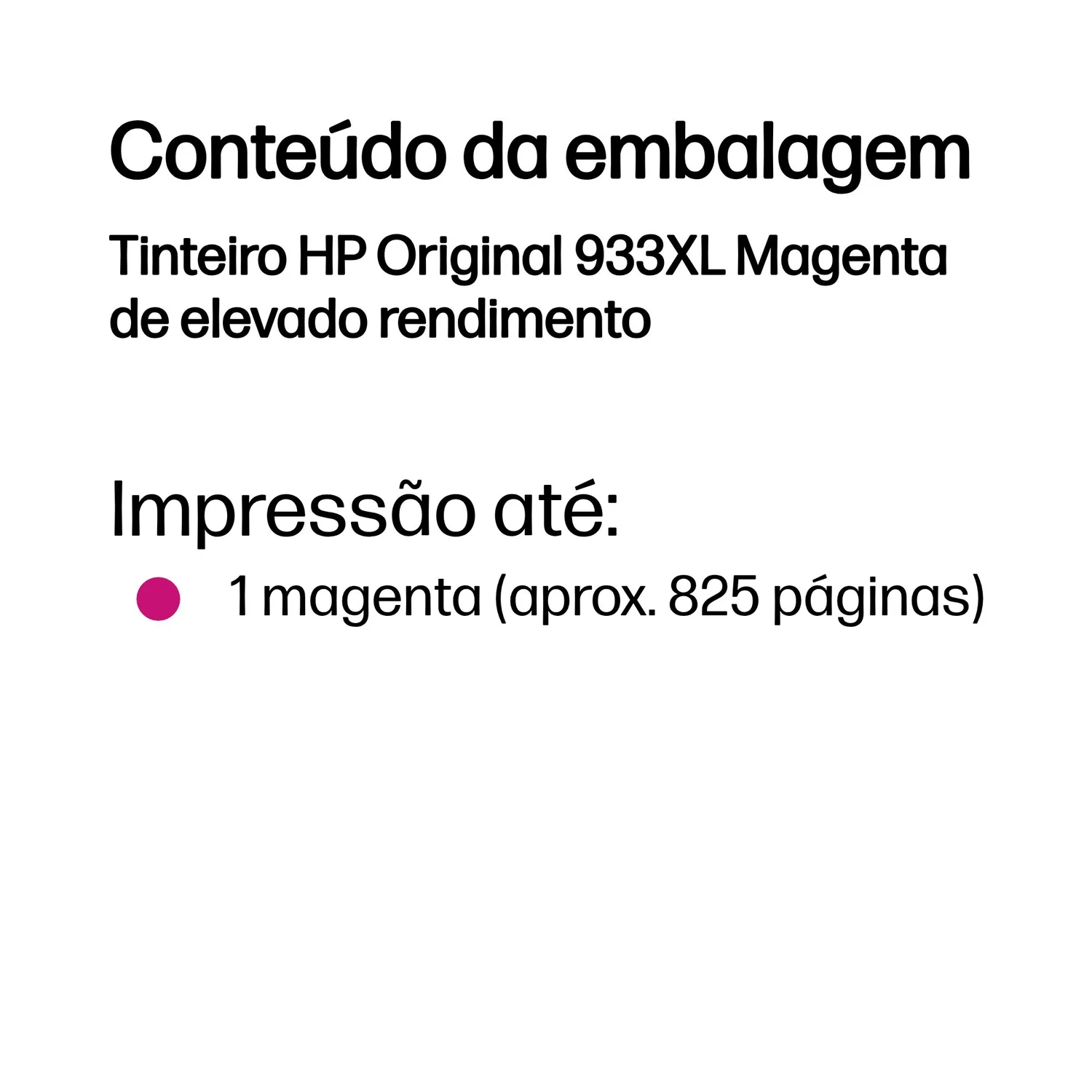 Tinteiro HP 933XL Magenta Original CN055AE alta capacidade 825 páginas OfficeJet - Imagem 3