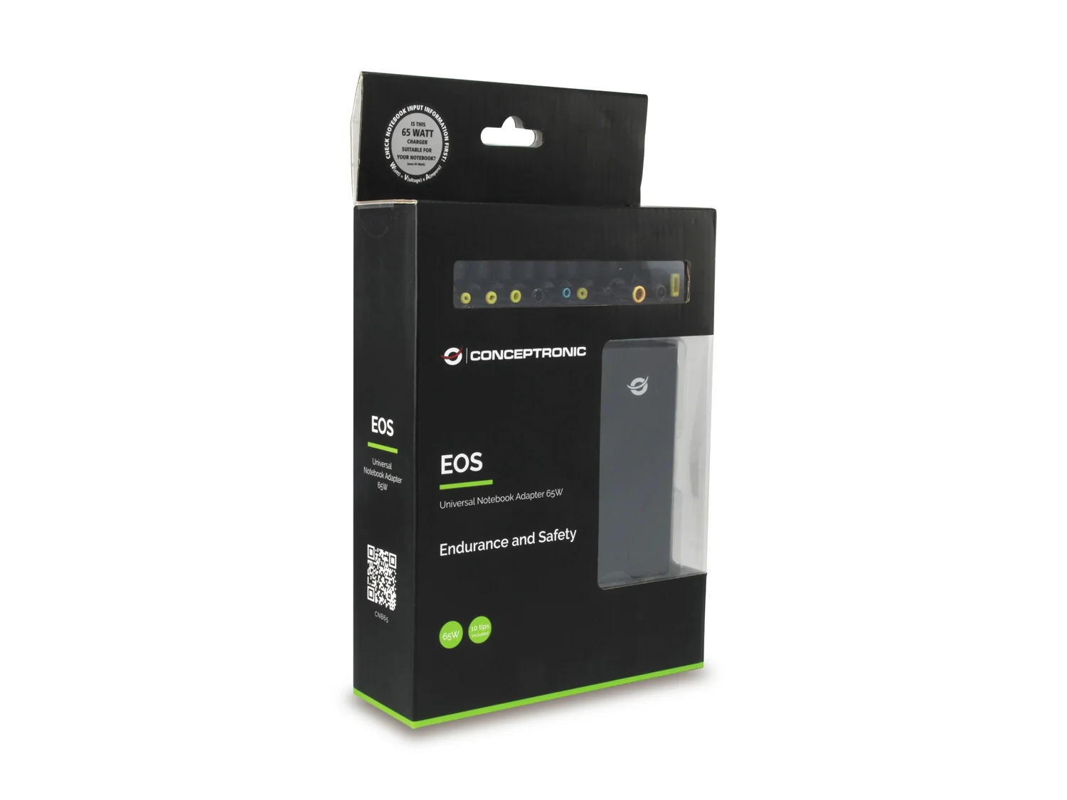 Carregador universal Conceptronic CNB65 para portátil 65 W com 12 pontas preto - Imagem 3