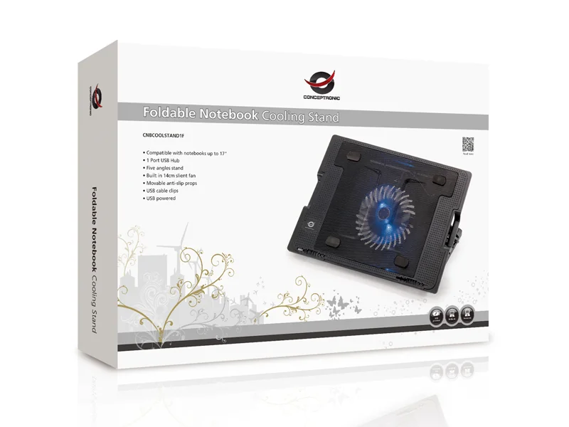 Base de Refrigeração para Portátil Conceptronic CNBCOOLSTAND1F 17" Dobrável 1 Ventoinha USB - Imagem 5