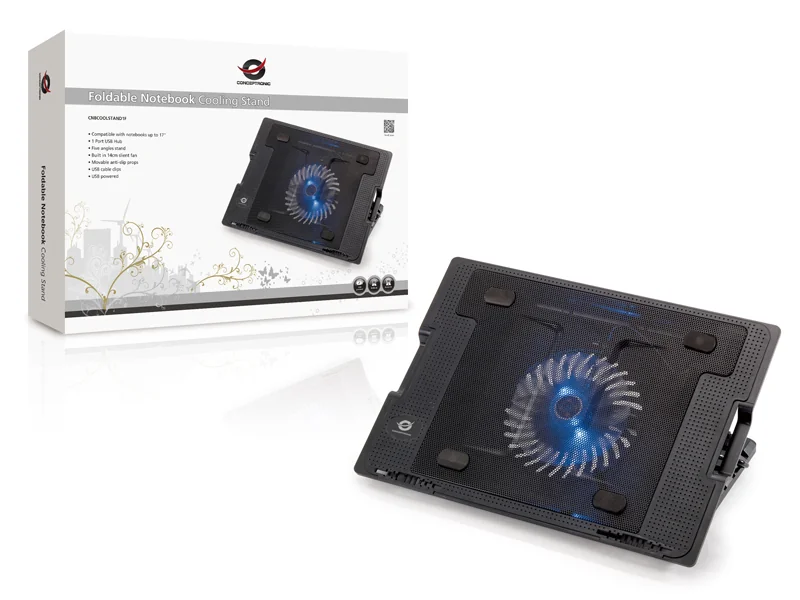 Base de Refrigeração para Portátil Conceptronic CNBCOOLSTAND1F 17" Dobrável 1 Ventoinha USB - Imagem 6