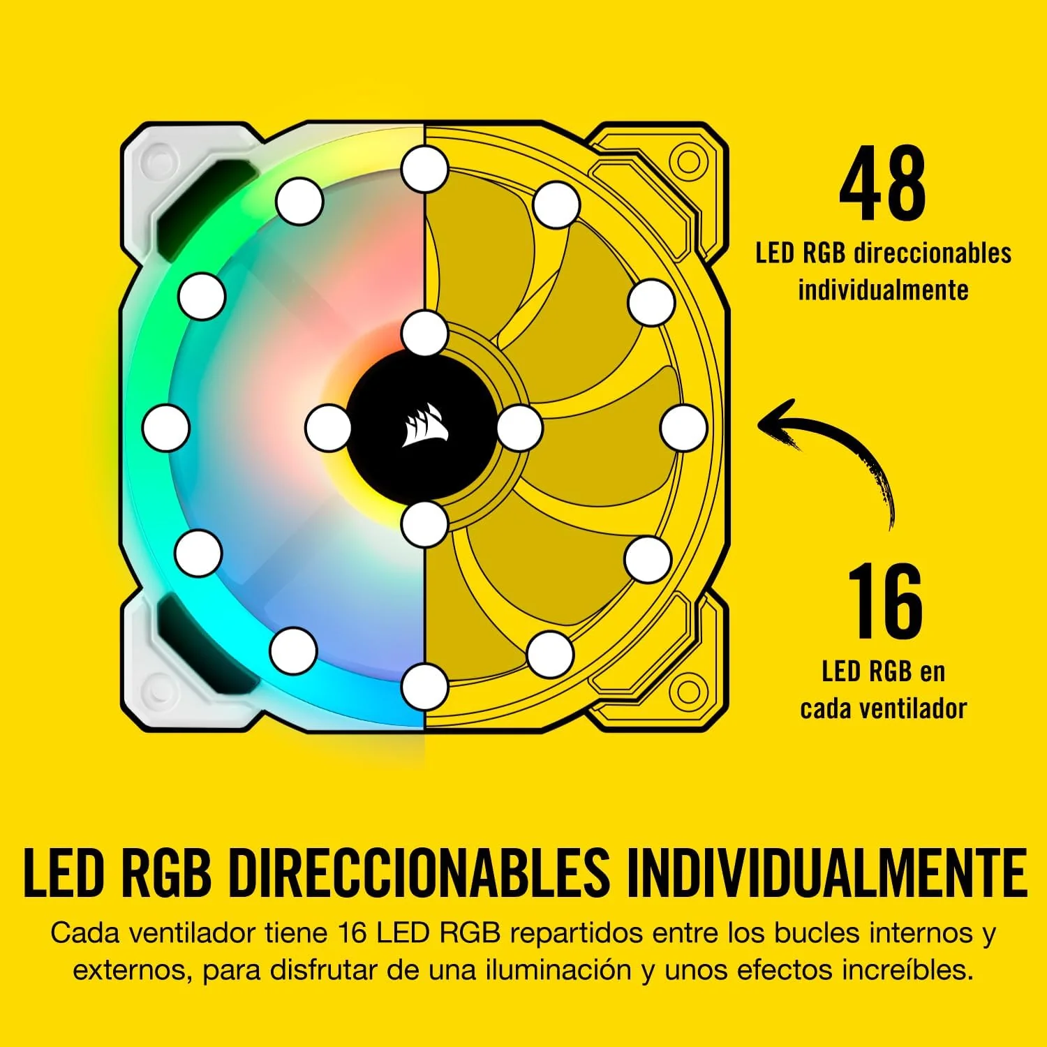 Ventoinha PC Corsair LL120 RGB Branca 120mm Dual Light Loop Pack 3 - Imagem 3