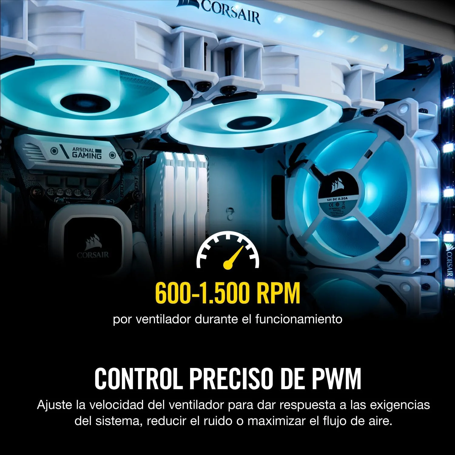 Ventoinha PC Corsair LL120 RGB Branca 120mm Dual Light Loop Pack 3 - Imagem 5