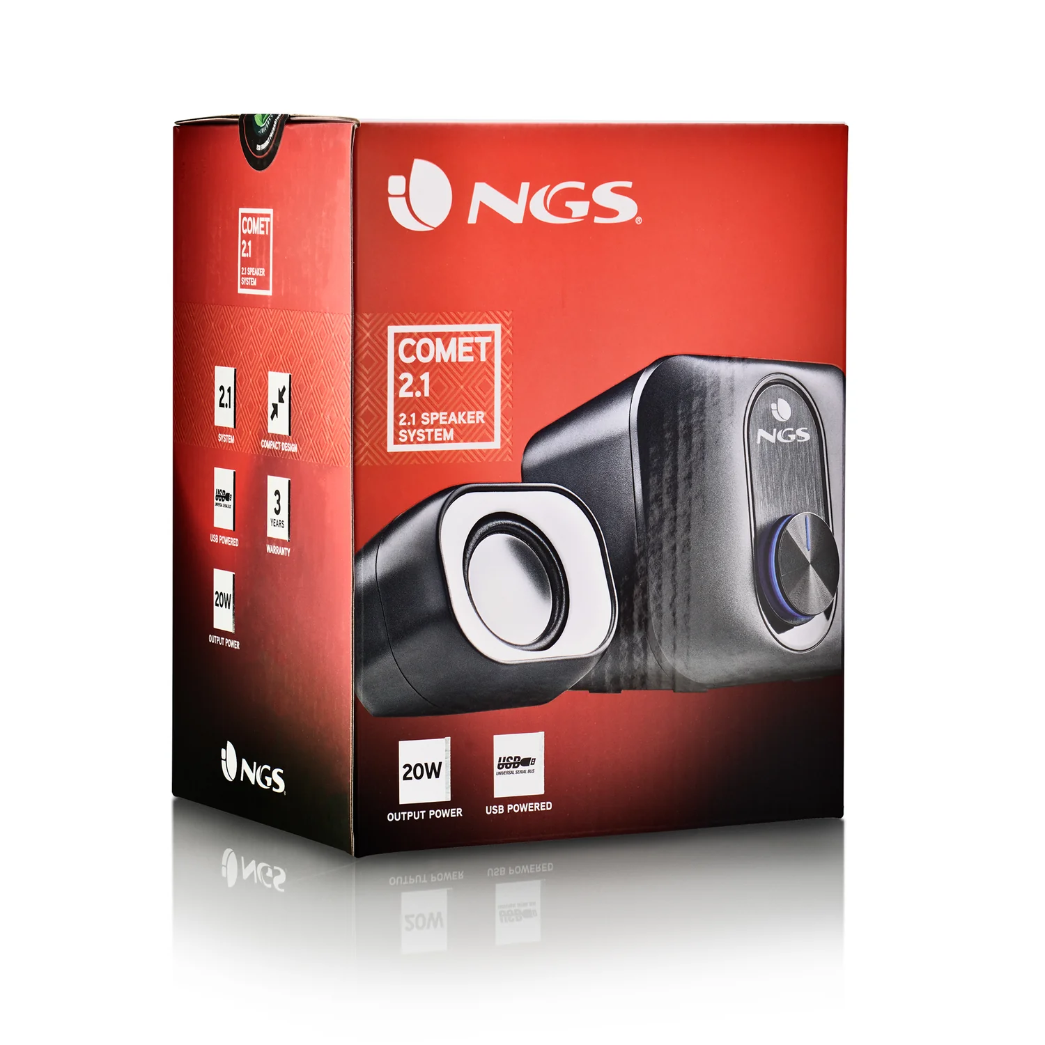 Conjunto de Colunas Multimédia NGS Comet 2.1 Sistema Estéreo 11W RMS Subwoofer Preto/Branco - Imagem 6