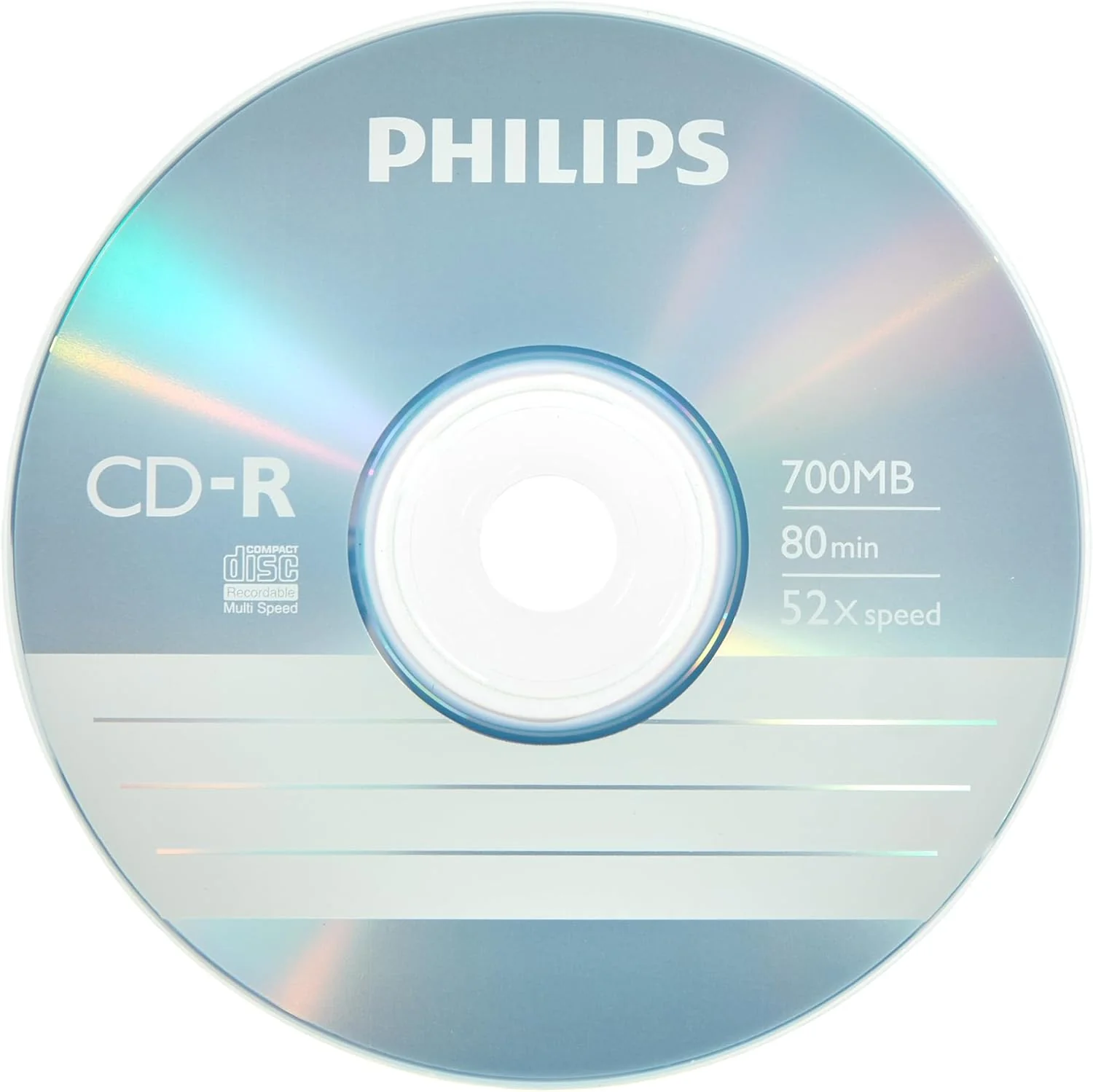 Pack CD-R virgem Philips CR7D5NB10 700MB 80min 52x cakebox 10 unidades - Imagem 2