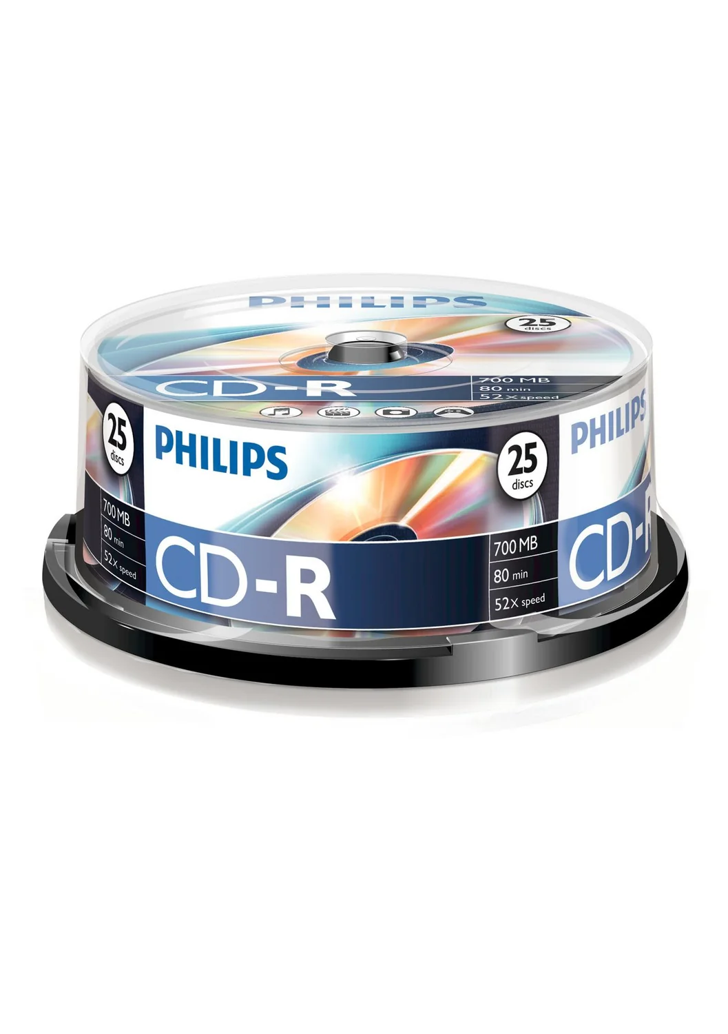 CD-R Philips 700MB 80min 52x Cakebox 25 Unidades