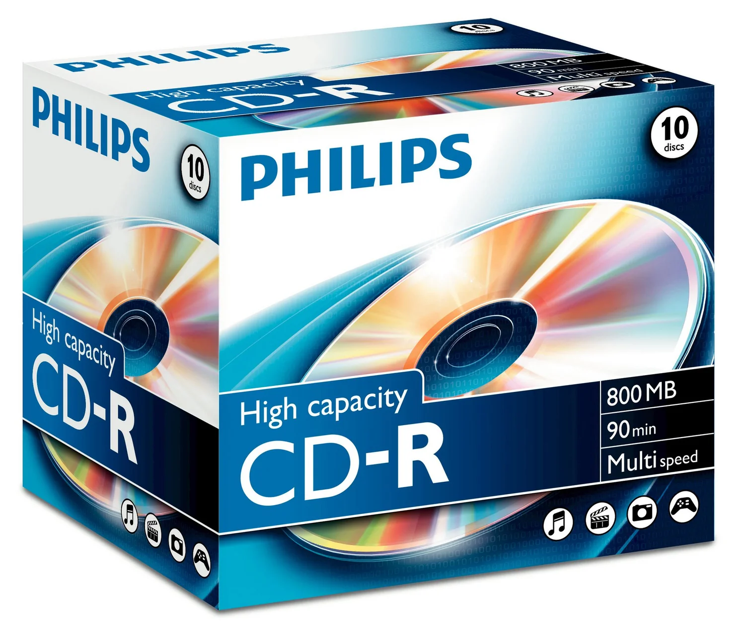 CD-R Philips 800MB 90min 40x Jewel Case 10 Unidades