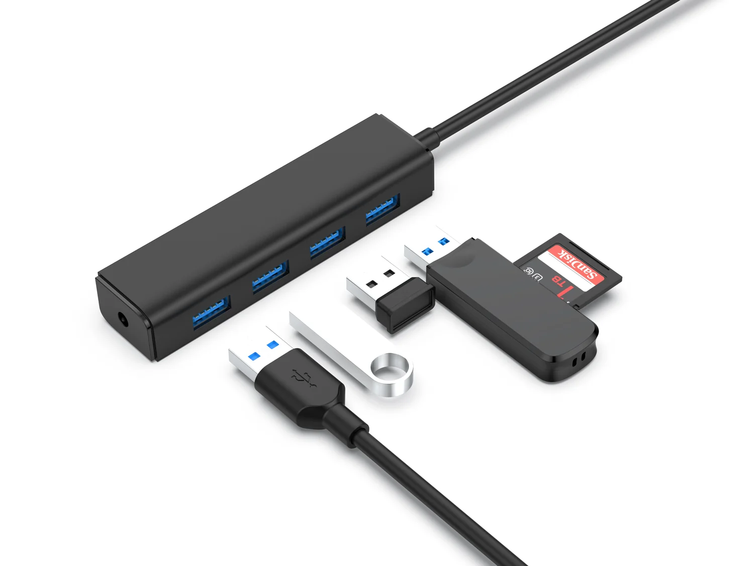 Hub USB Conceptronic CTC4USB3 Type-C para 4 Portas USB 3.0 5Gbps Preto - Imagem 3