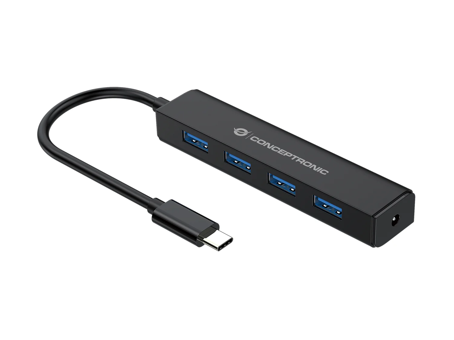 Hub USB Conceptronic CTC4USB3 Type-C para 4 Portas USB 3.0 5Gbps Preto