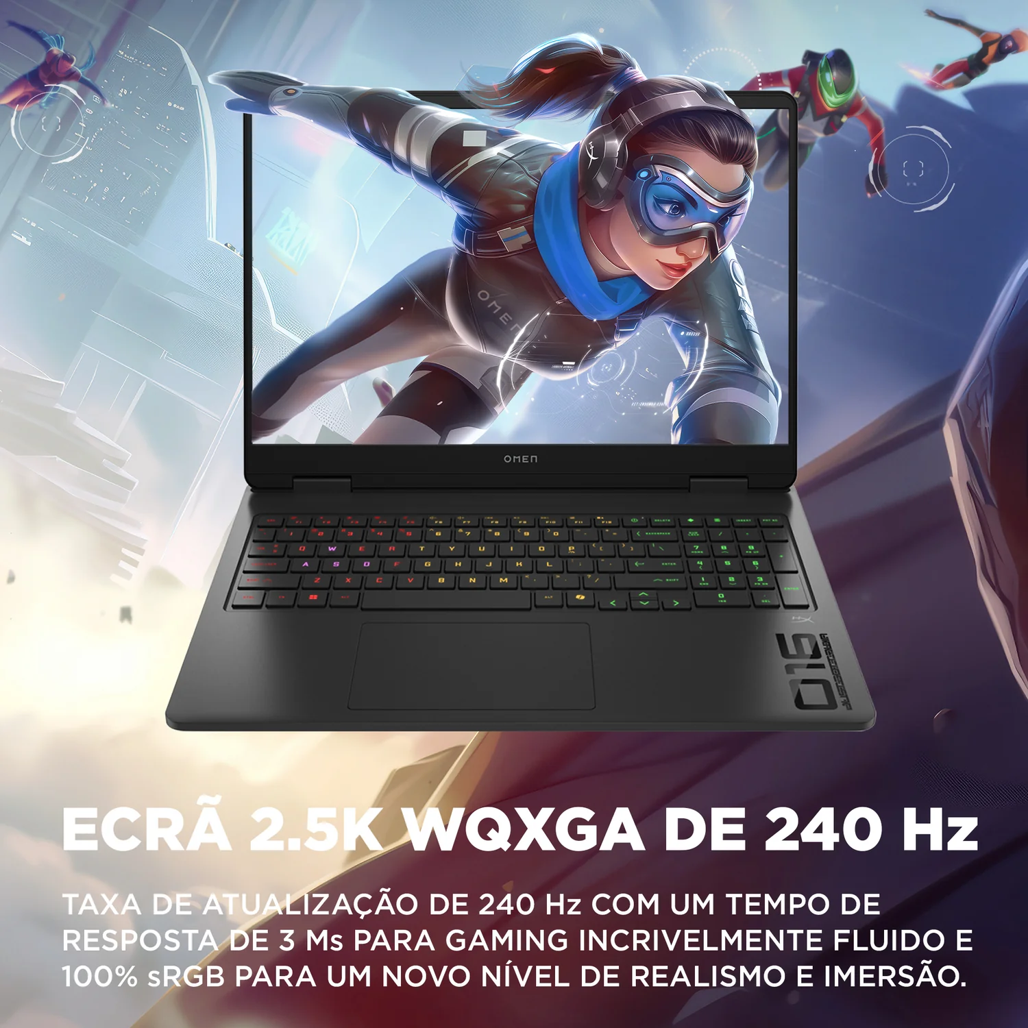 Portátil Gaming HP OMEN 16-am0044np 16" 2K 144Hz Intel Core Ultra 5 225H 24GB 1TB SSD RTX 5060 8GB Preto - Imagem 8