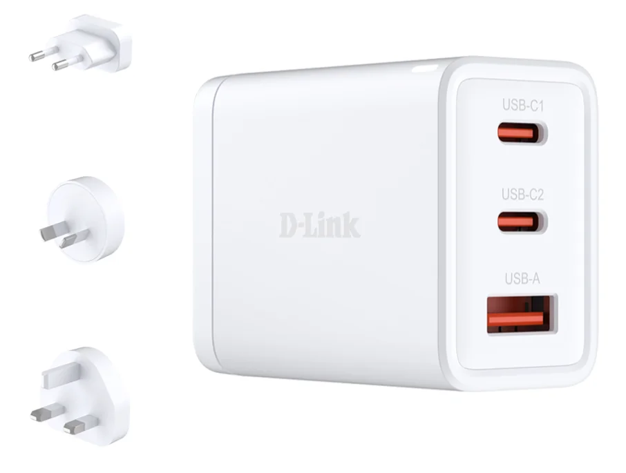 Carregador GaN D-Link DCP-651 65W Universal com 3 Portas USB-C e Carregamento Rápido - Imagem 1