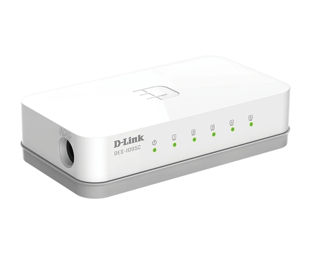 Switch de rede D-Link DES-1005C/E 5 portas Fast Ethernet não-gerido desktop branco - Imagem 2