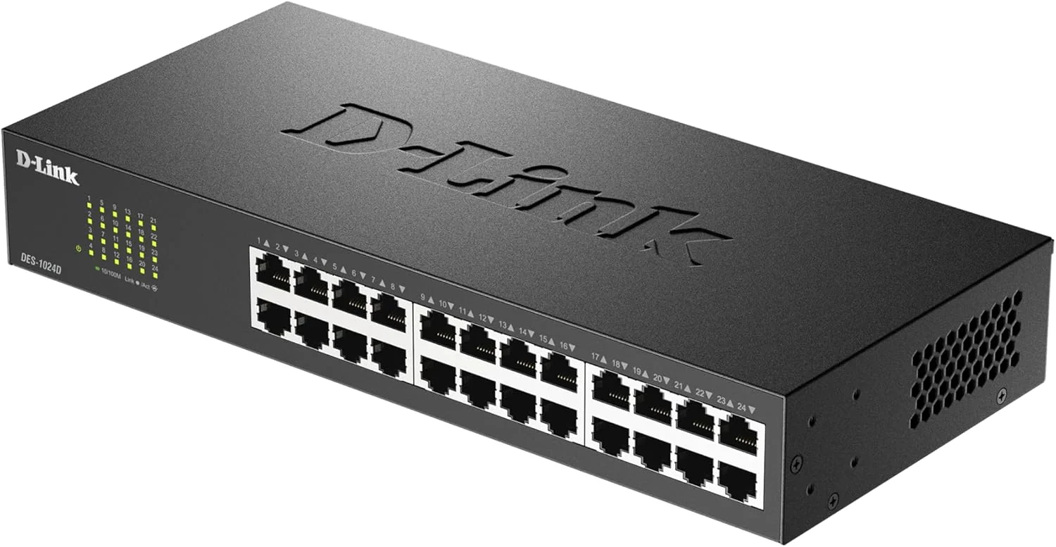 Switch de rede D-Link DES-1024D 24 portas 10/100Mbps Fast Ethernet não-gerido desktop/rack - Imagem 2