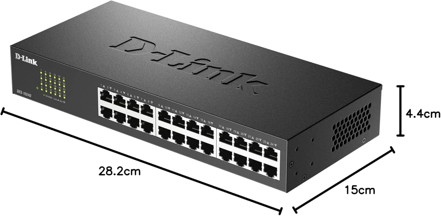 Switch de rede D-Link DES-1024D 24 portas 10/100Mbps Fast Ethernet não-gerido desktop/rack - Imagem 5