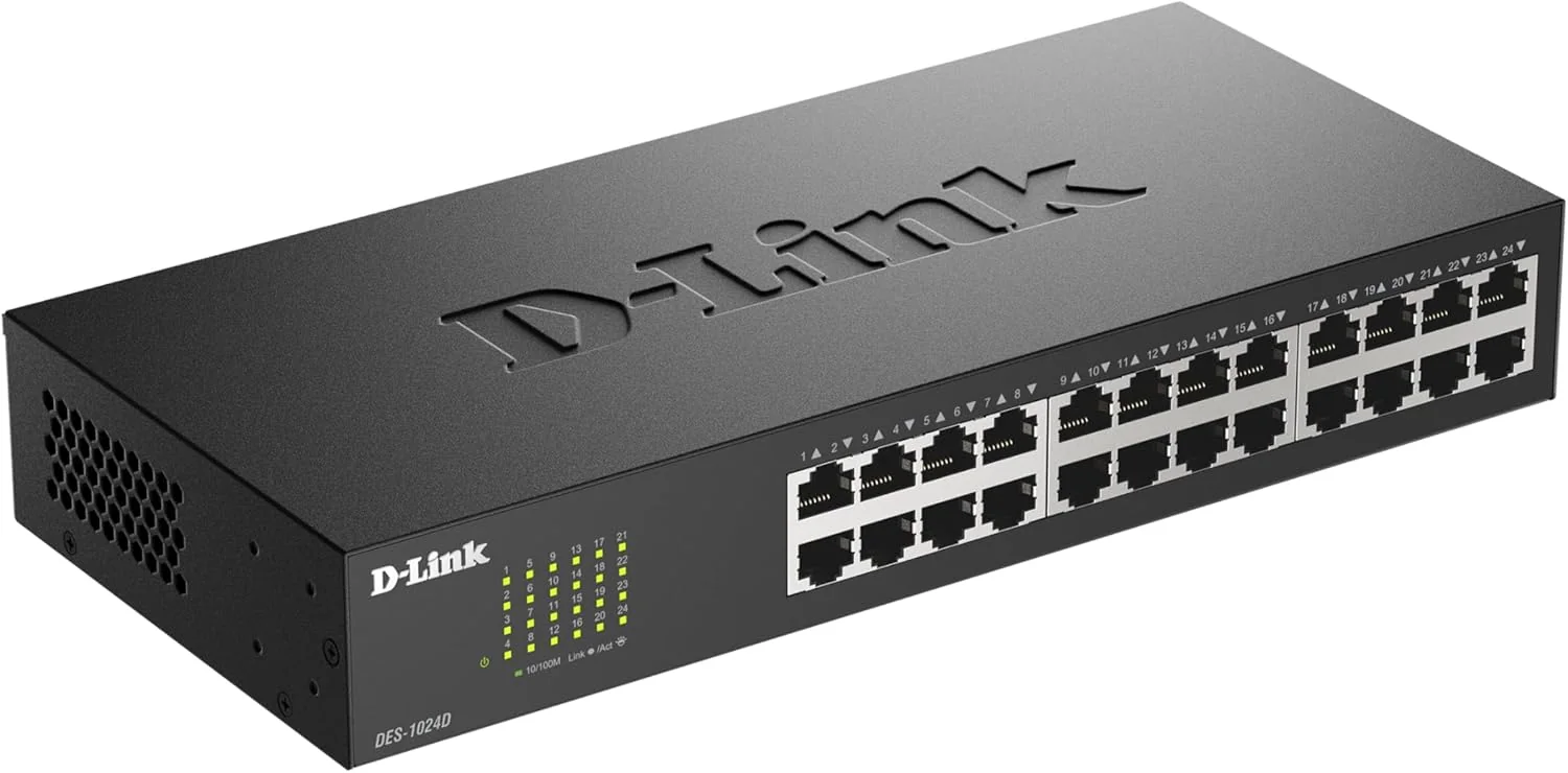 Switch de rede D-Link DES-1024D 24 portas 10/100Mbps Fast Ethernet não-gerido desktop/rack - Imagem 3