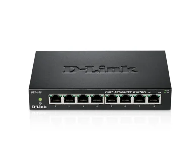 Switch de rede D-Link DES-108 8 portas Fast Ethernet 10/100 não gerido - Imagem 1