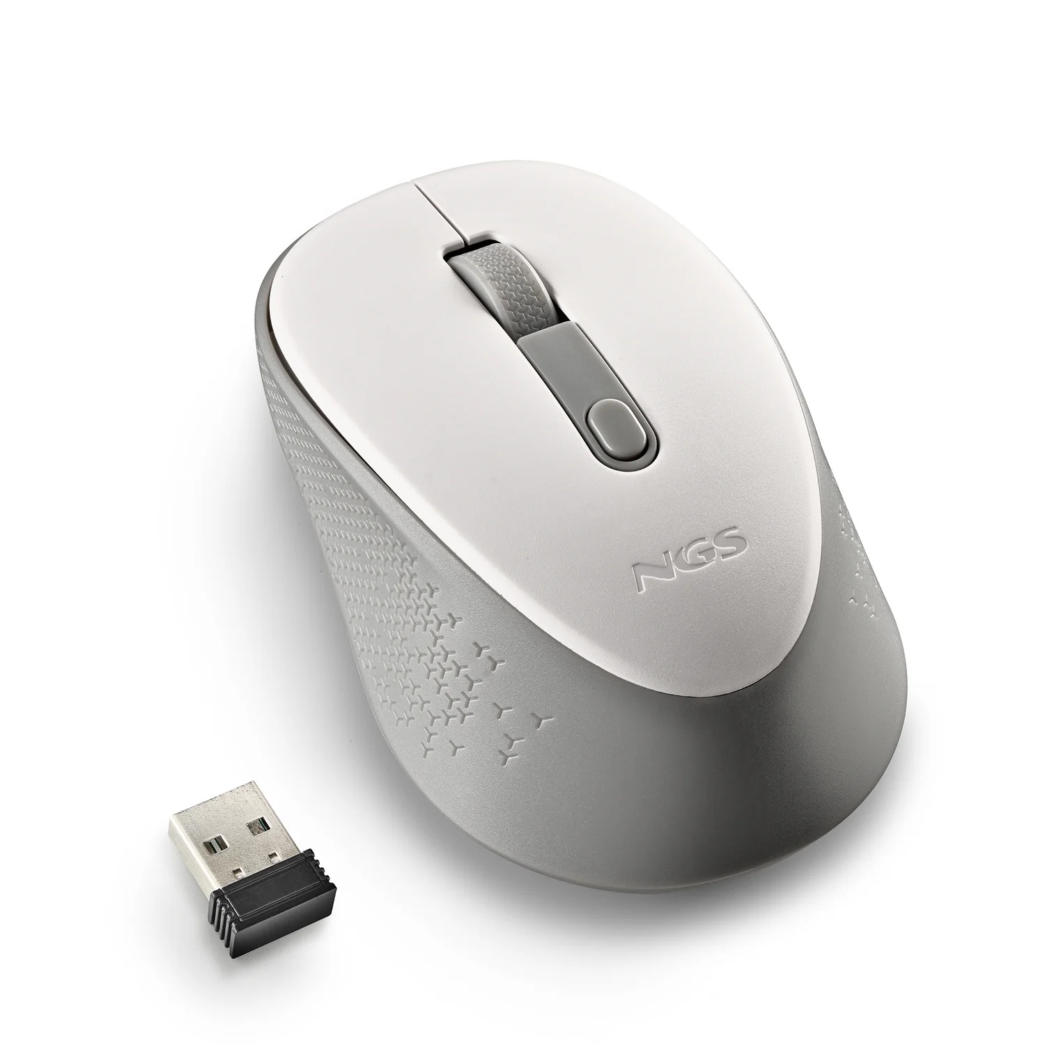 Rato Sem Fios Silencioso NGS Dew Branco 1600 DPI Ambidestro 2,4 GHz - Imagem 2