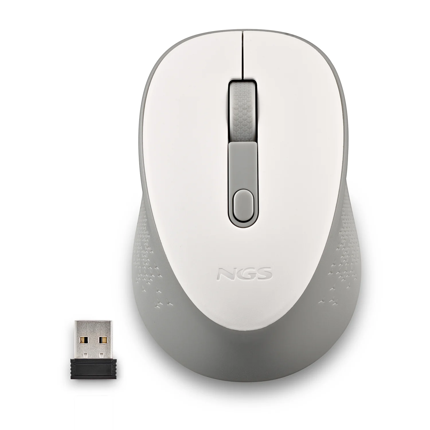 Rato Sem Fios Silencioso NGS Dew Branco 1600 DPI Ambidestro 2,4 GHz