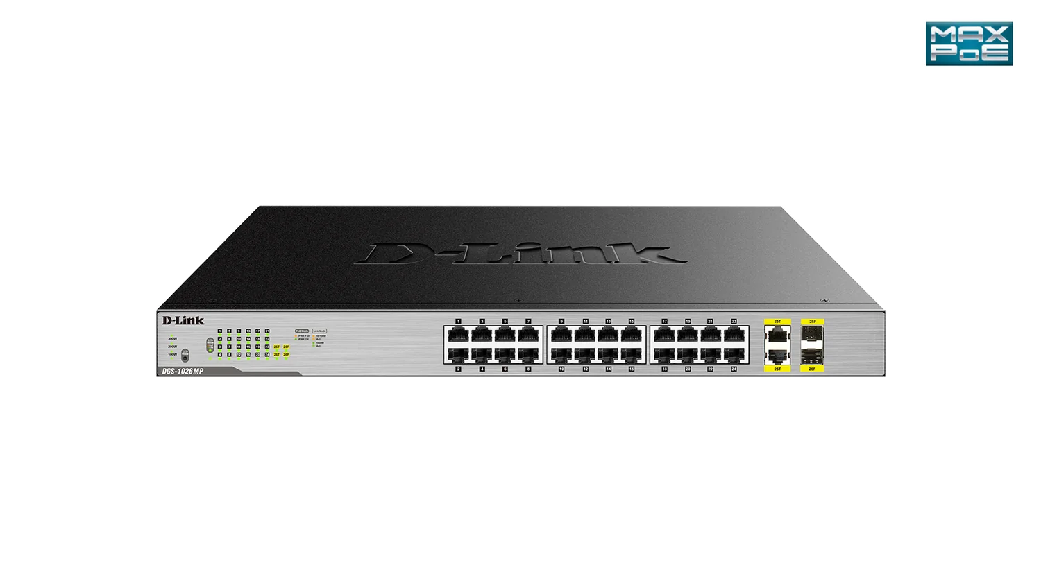 Switch de Rede D-Link DGS-1026MP 24 Portas Gigabit PoE+ 370W +2 Combo - Imagem 1
