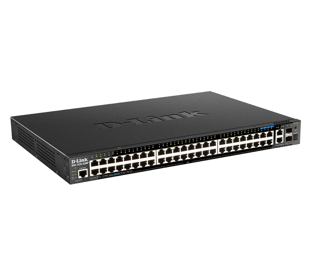 Switch de Rede D-Link DGS-1520-52MP 44 Gigabit PoE + 4x 2.5G PoE + 2x 10GBase-T + 2 SFP+ - Imagem 1