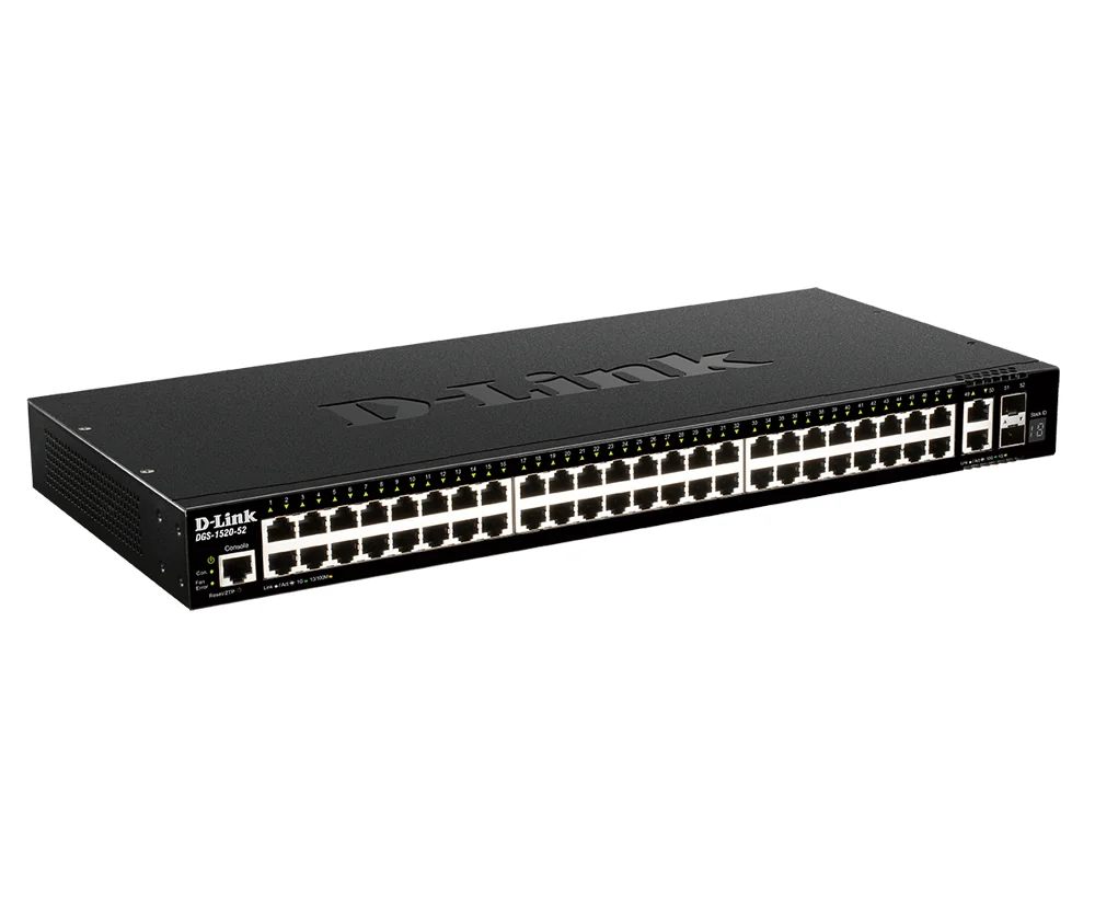 Switch de rede D-Link DGS-1520-52 48 portas Gigabit + 2x 10G + 2x SFP+ L3 - Imagem 1