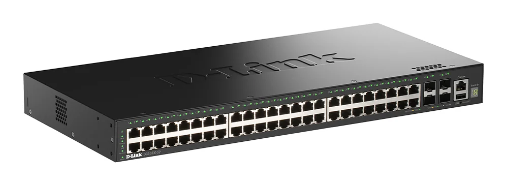Switch de rede D-Link DGS-1530-52/E Smart Pro Stackable 48 portas Gigabit + 4 SFP+ 10G gerido L2 - Imagem 2