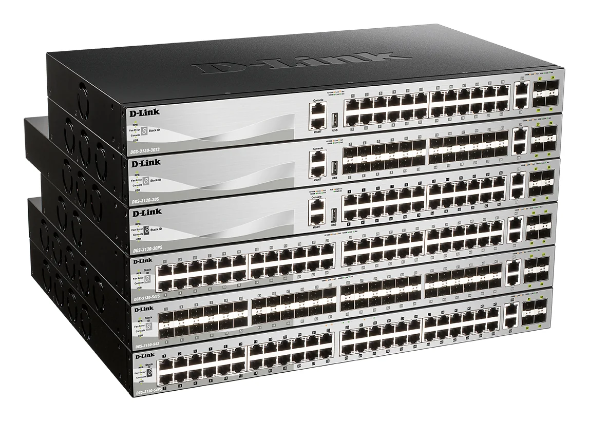 Switch de Rede Gerido D-Link DGS-3130-30S/E L3 Stackable 24 SFP + 4 SFP+ 10G + 2 RJ-45 10G - Imagem 4