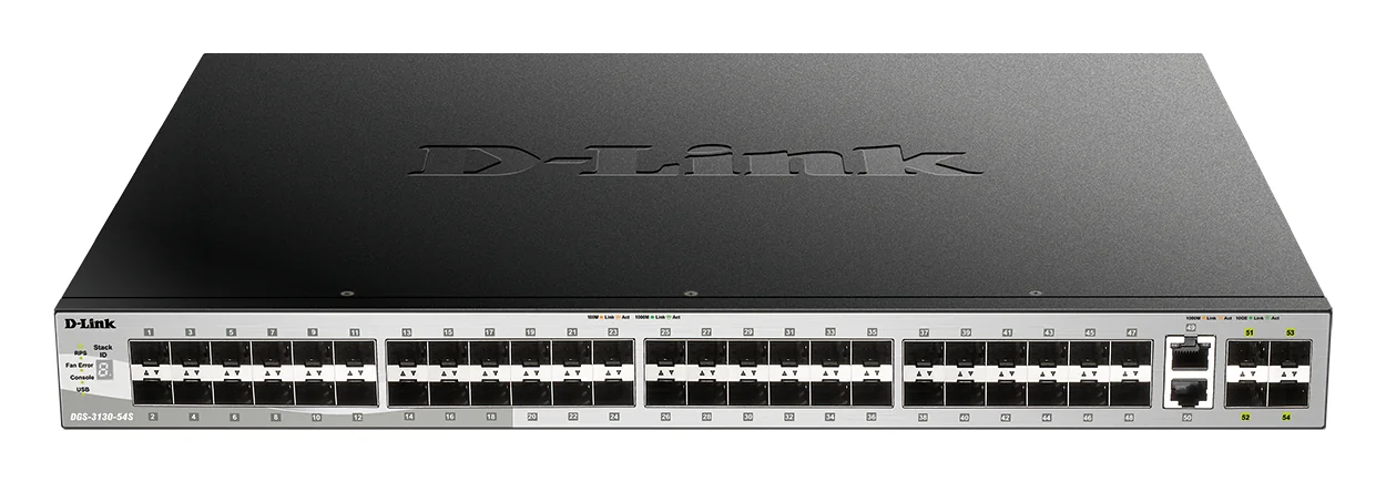 Switch de rede D-Link DGS-3130-54S L3 48 SFP + 4 SFP+ + 2x 10GBASE-T - Imagem 1